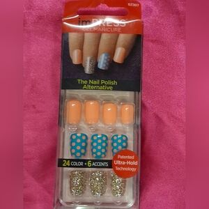 Kiss IMPRESS NAILS - CORAL/BLUE/GOLD
